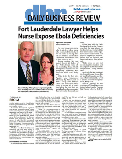 Fort Lauderdale Lawyer Helps Nurse Expose Ebola Deficiencies